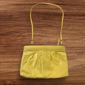 Vintage Toni Handbags‎ Yellow Embossed Leather Shoulder Bag Small Purse